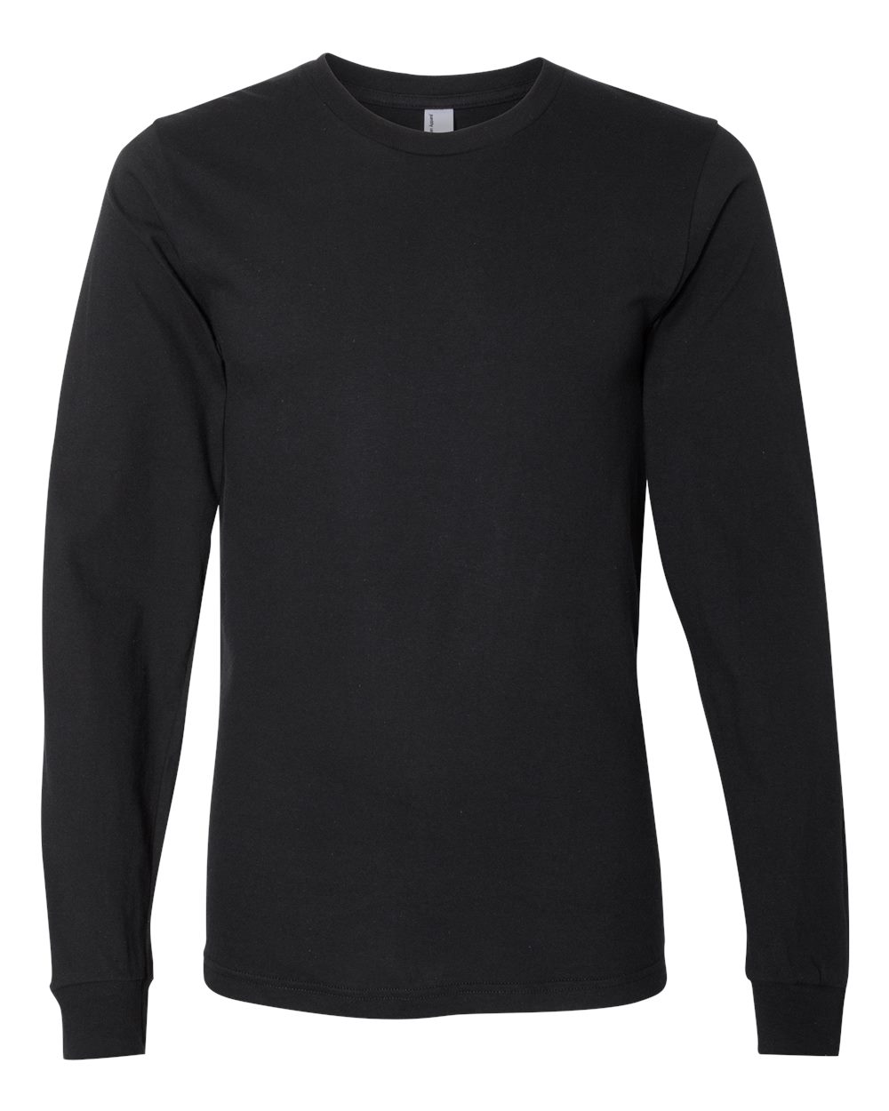 Front View of Black Fine Jersey Long Sleeve Tee - 2007