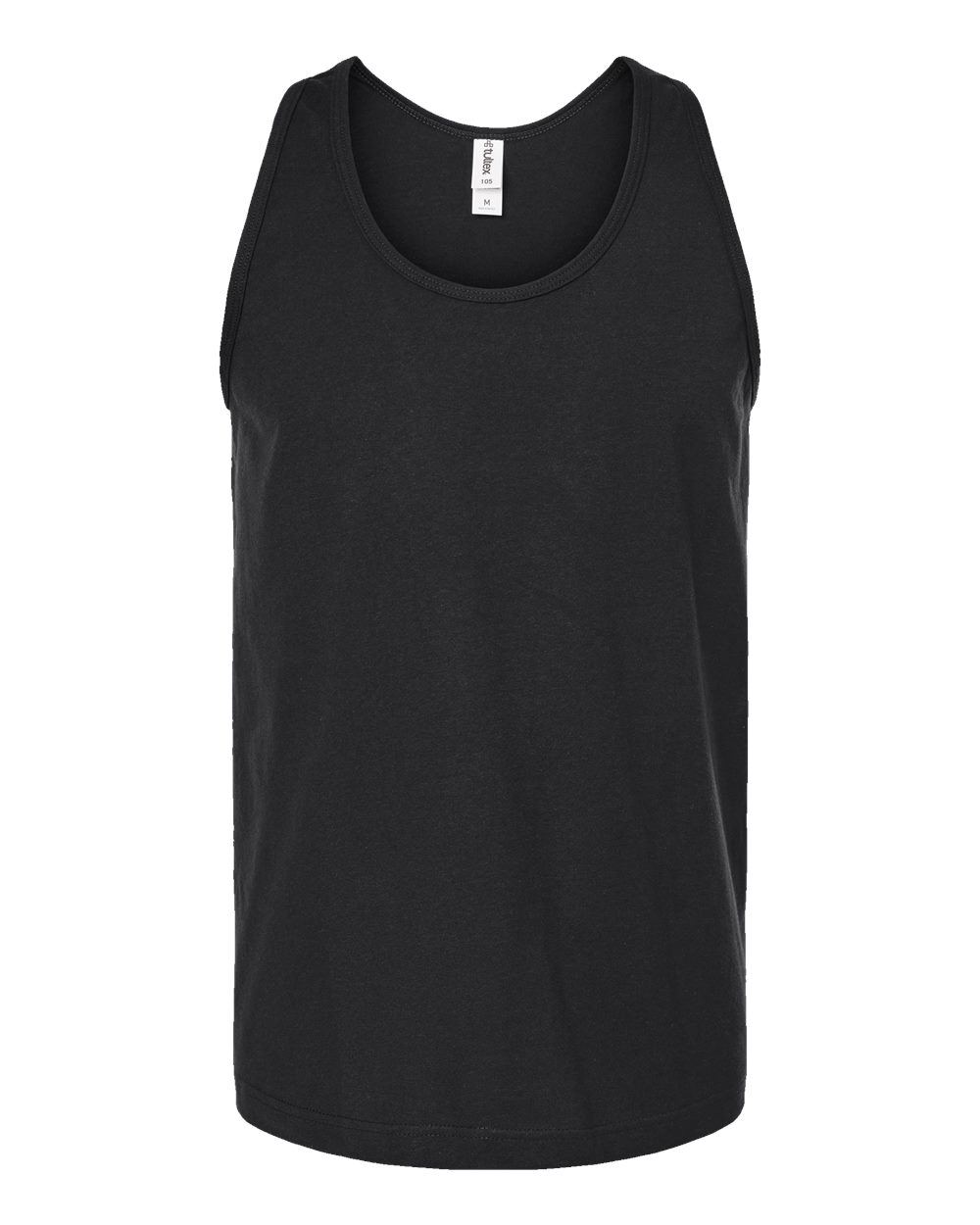 Front View of Black Fine Jersey Tank Top - S105