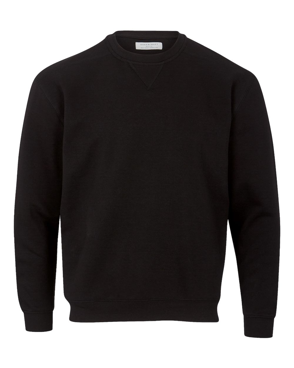 Front View of Black Fleece Crew Pullover - BM5101