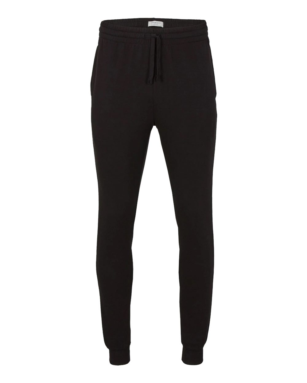 Front View of Black Fleece Joggers - BM6602