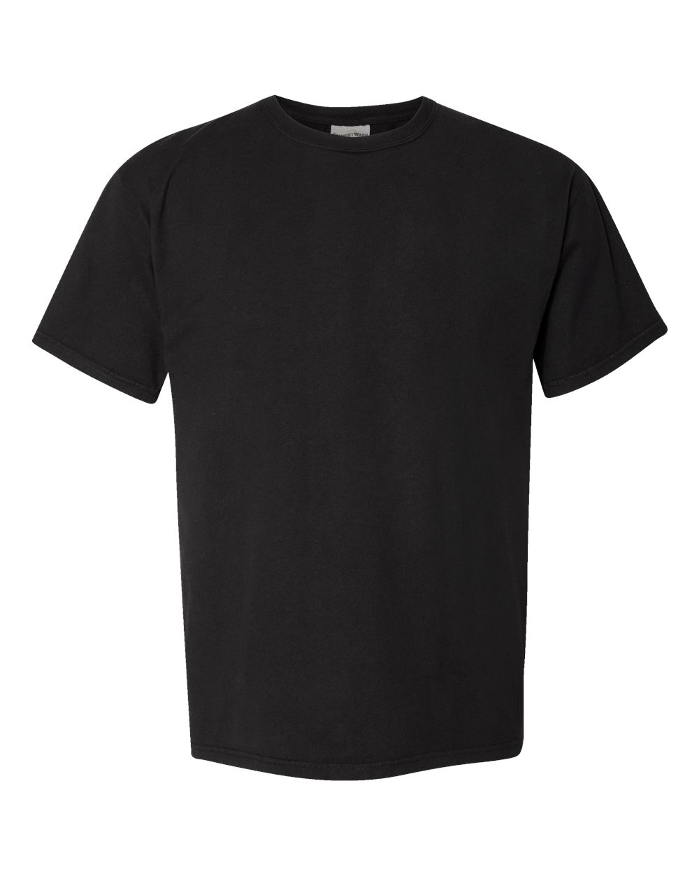 Front View of Black Garment-Dyed T-Shirt - GDH100