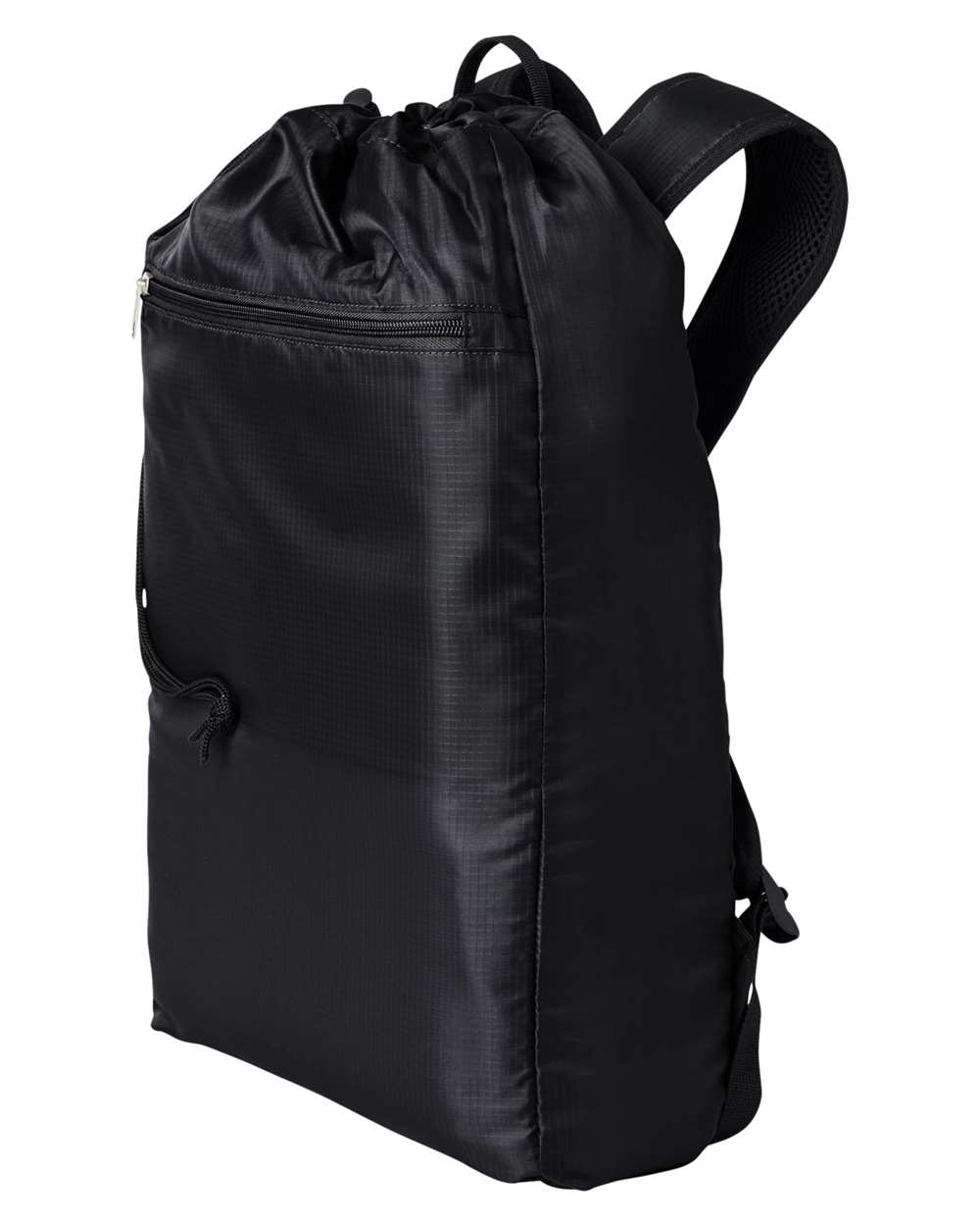 Front View of Black Getaway Cinchback Travel Backpack - BE278
