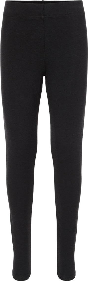 Front View of Black Girls' Leggings - YS08
