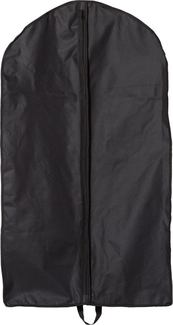 Front View of Black Gusseted Garment Bag - 9007
