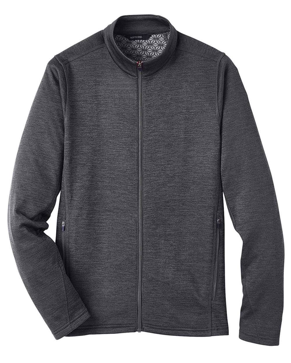 Front View of Black Heather/ Carbon Men's Flux 2.0 Full-Zip Jacket - NE712