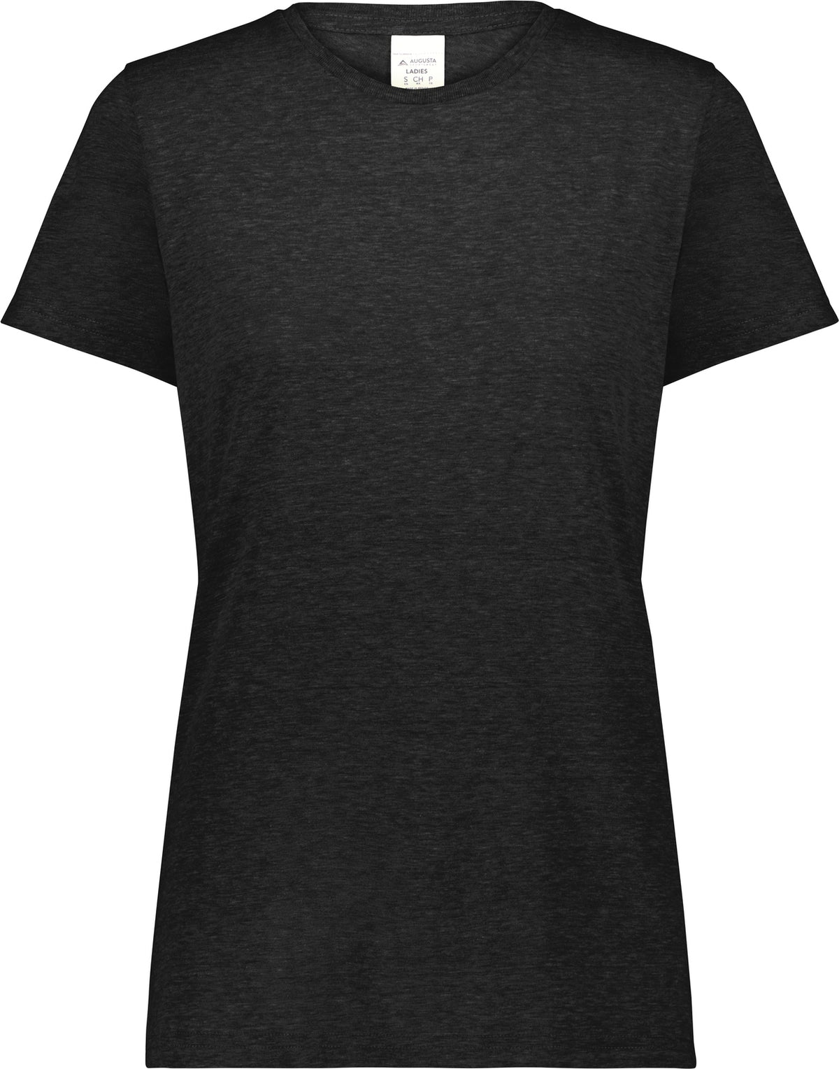 Front View of BLACK HEATHER LDS ALL-DAY C/B TRI BLND TEE
