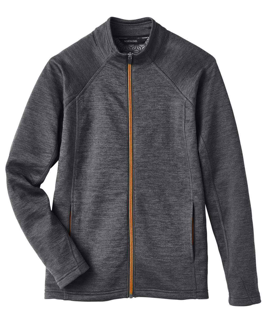 Front View of Black Heather/ Orange Soda Women&#39;s Flux 2.0 Full-Zip Jacket - NE712W