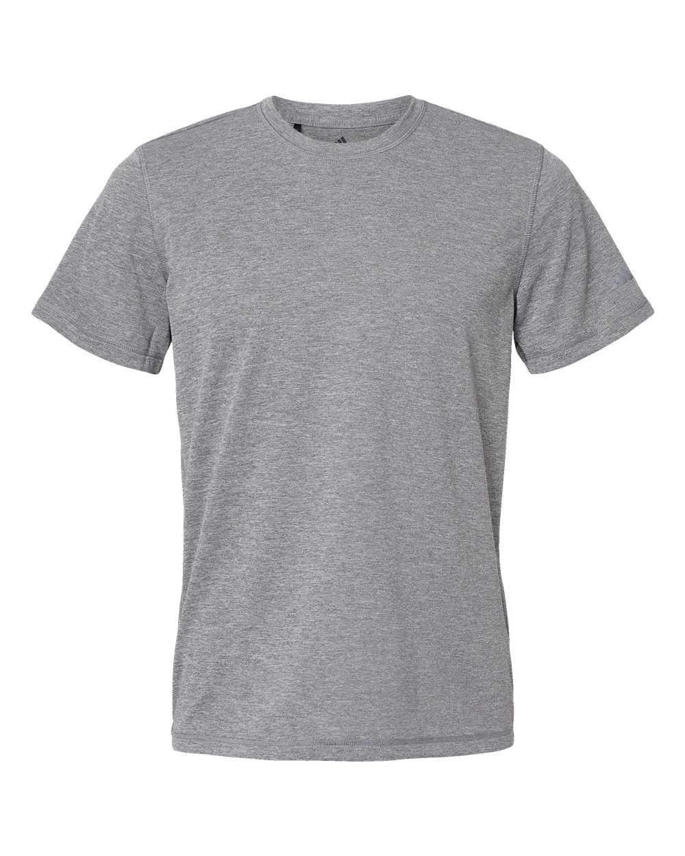 Front View of Black Heather Sport T-Shirt - A376