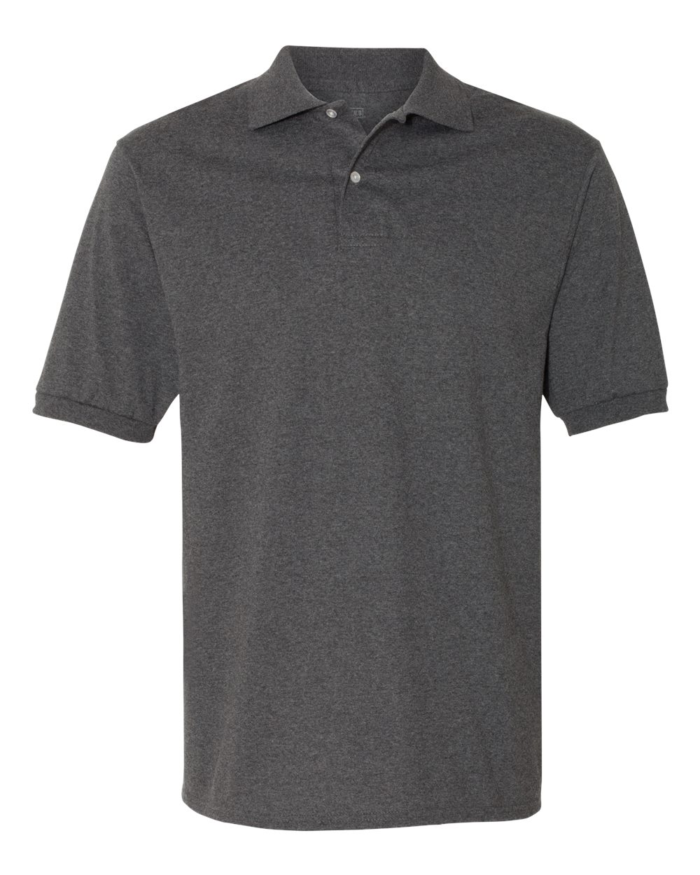 Front View of Black Heather SpotShield® 50/50 Polo - 437MSR