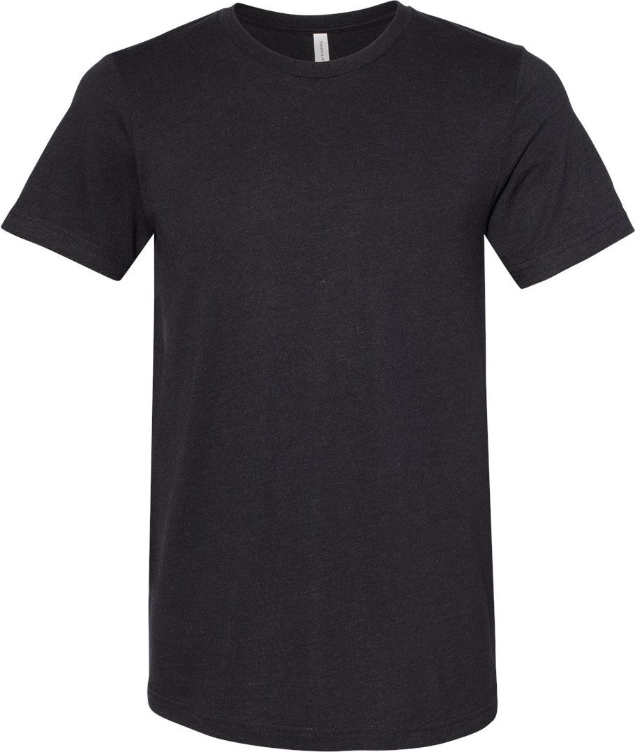 Front View of Black Heather Sueded Tee - 3301