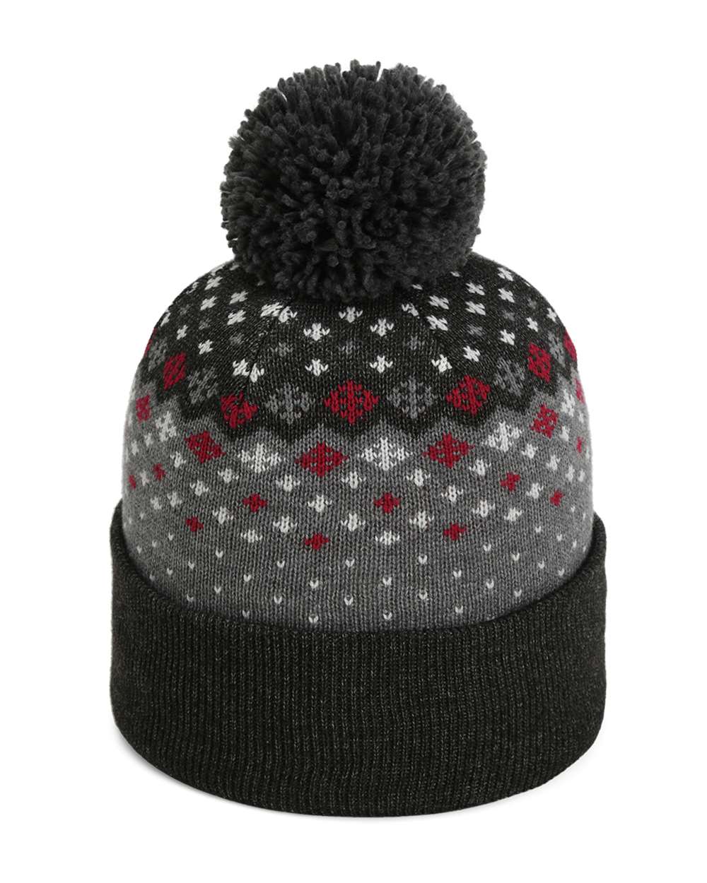 Front View of Black Heather The Baniff Cuffed Beanie - 6017