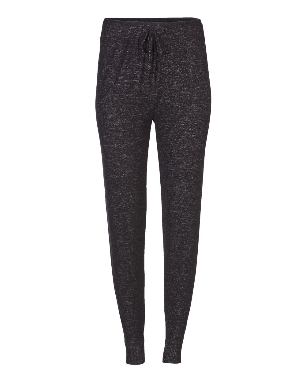 Front View of Black Heather Women's Cuddle Fleece Joggers - L09