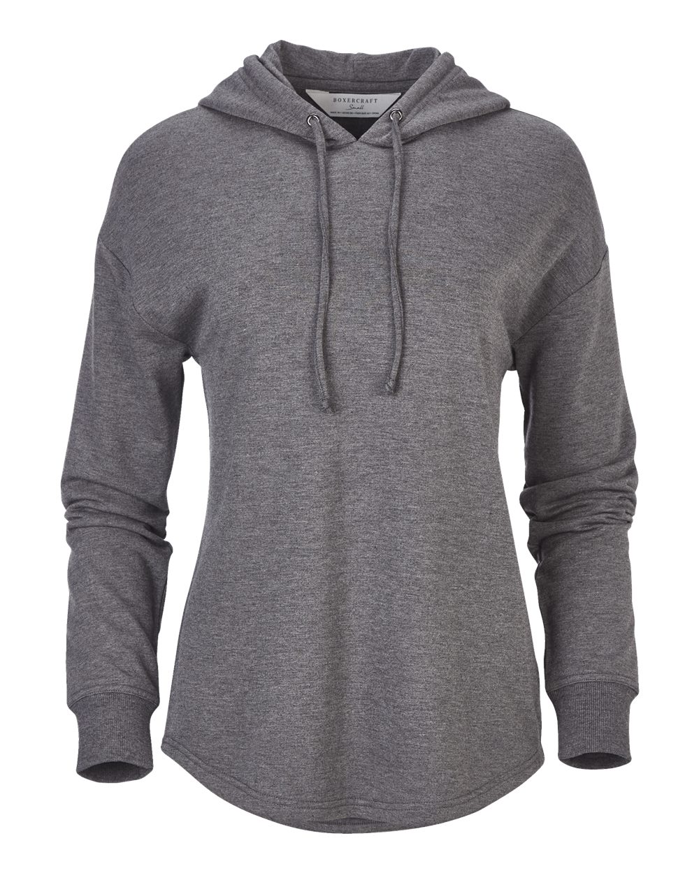 Front View of Black Heather Women's Dream Fleece Hooded Pullover - BW5301
