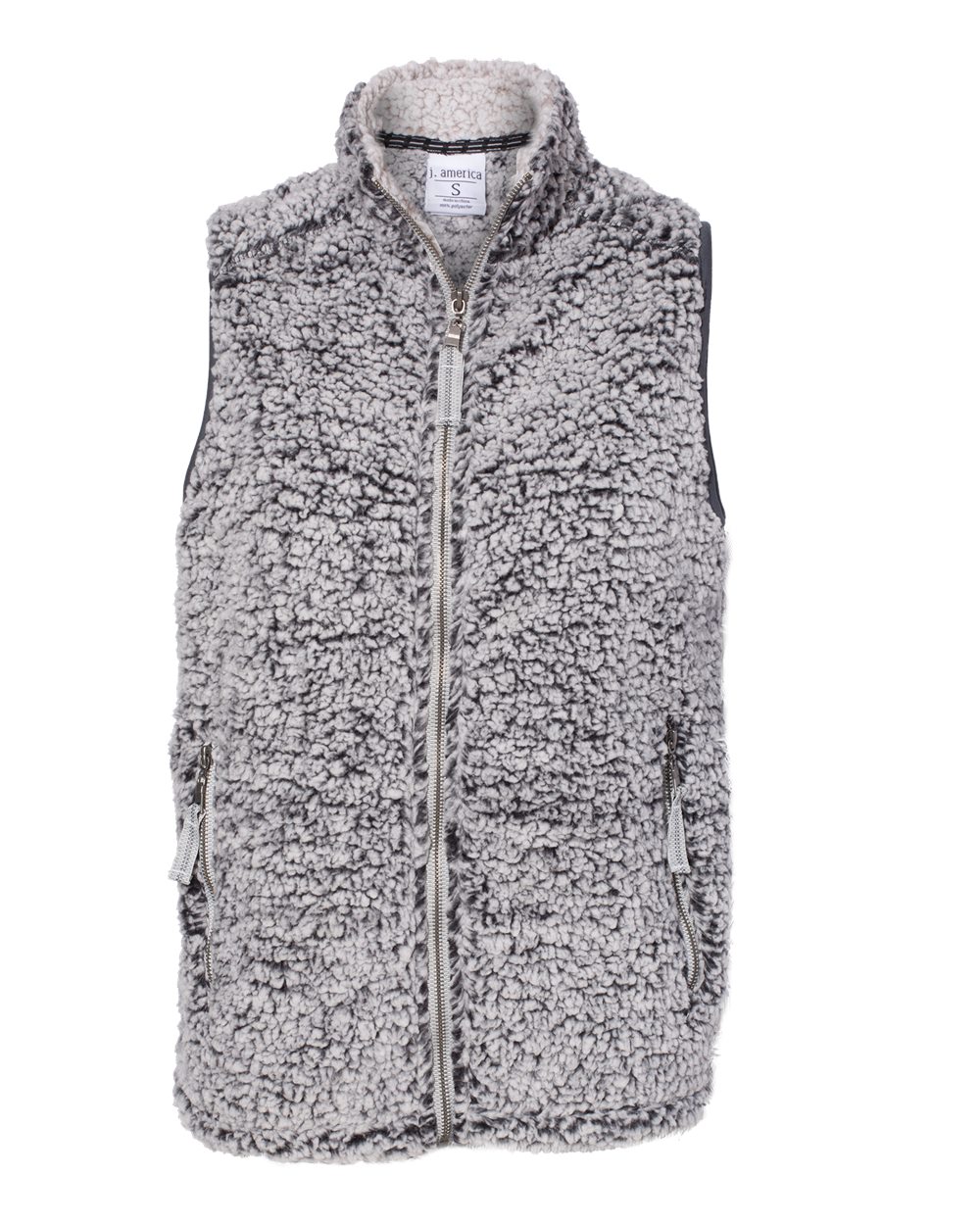 Front View of Black Heather Women’s Epic Sherpa Full-Zip Vest - 8456