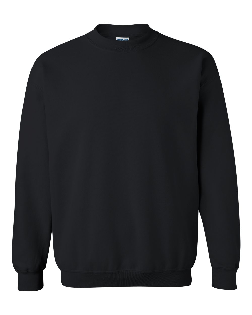 Front View of Black Heavy Blend™ Crewneck Sweatshirt - 18000