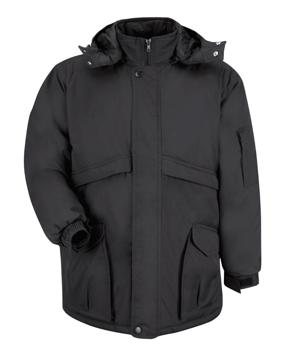 Front View of Black Heavyweight Parka - Tall Sizes - JP70T