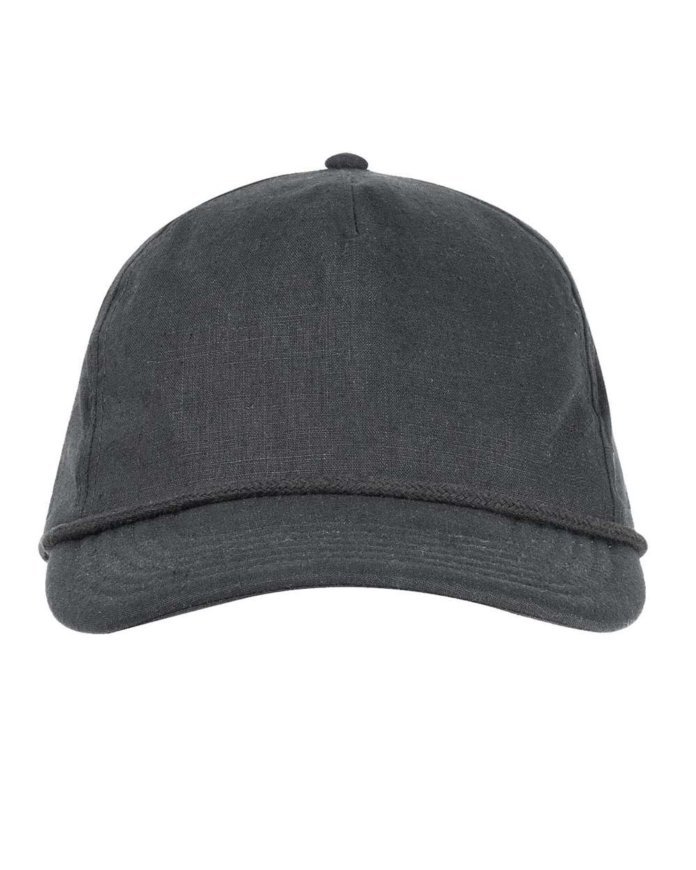 Front View of Black Hemp Hero Cap - ec7103