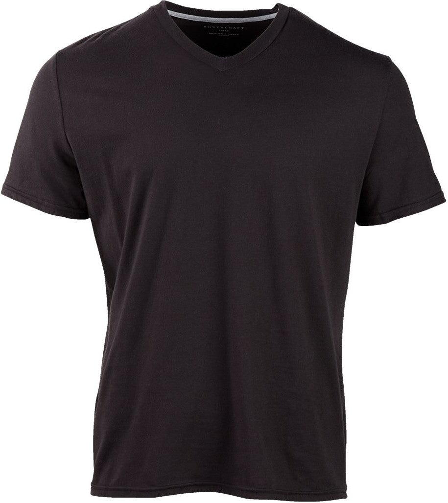 Front View of Black High V-Neck T-Shirt - BM2204