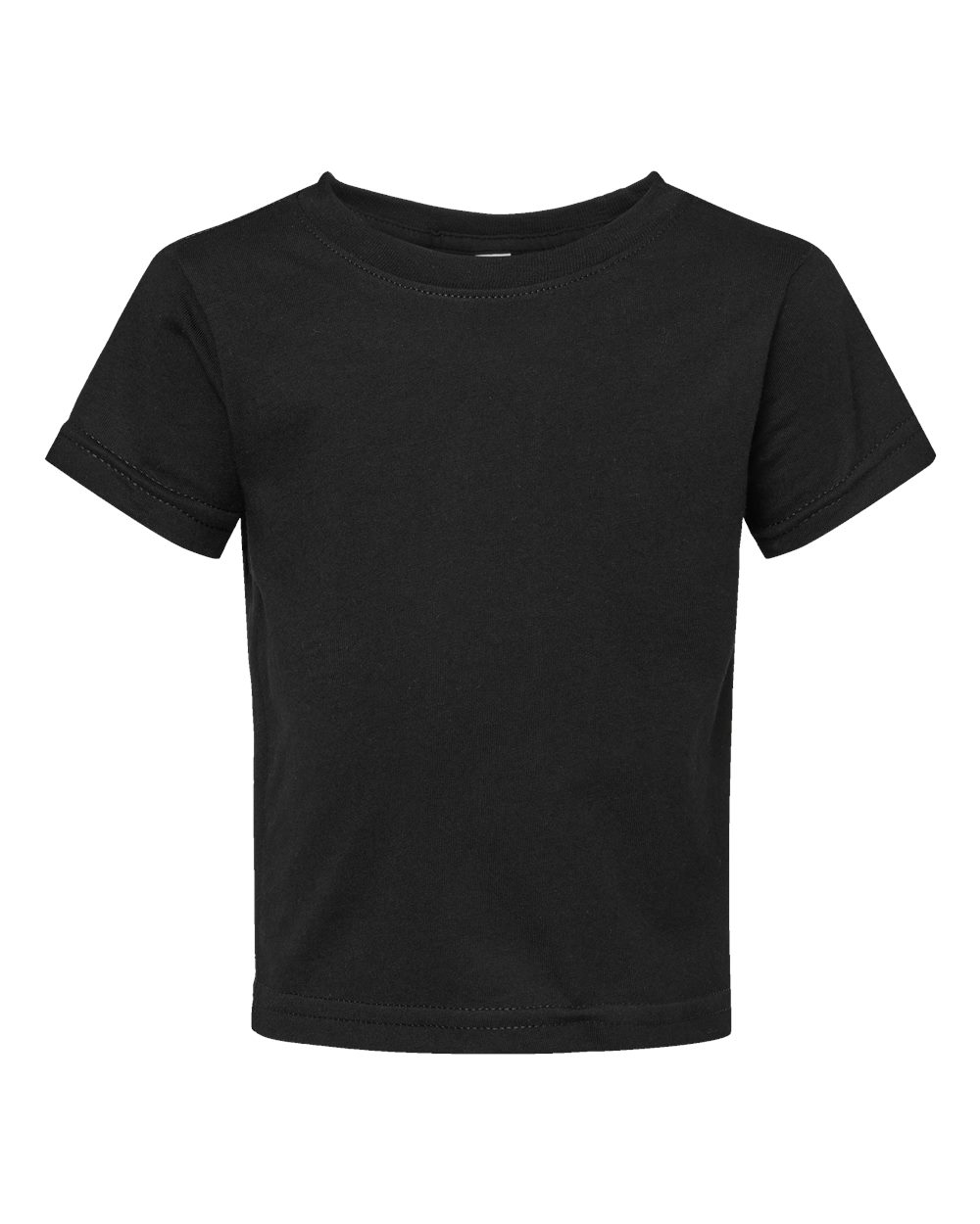 Front View of Black Infant Fine Jersey Tee - 3322
