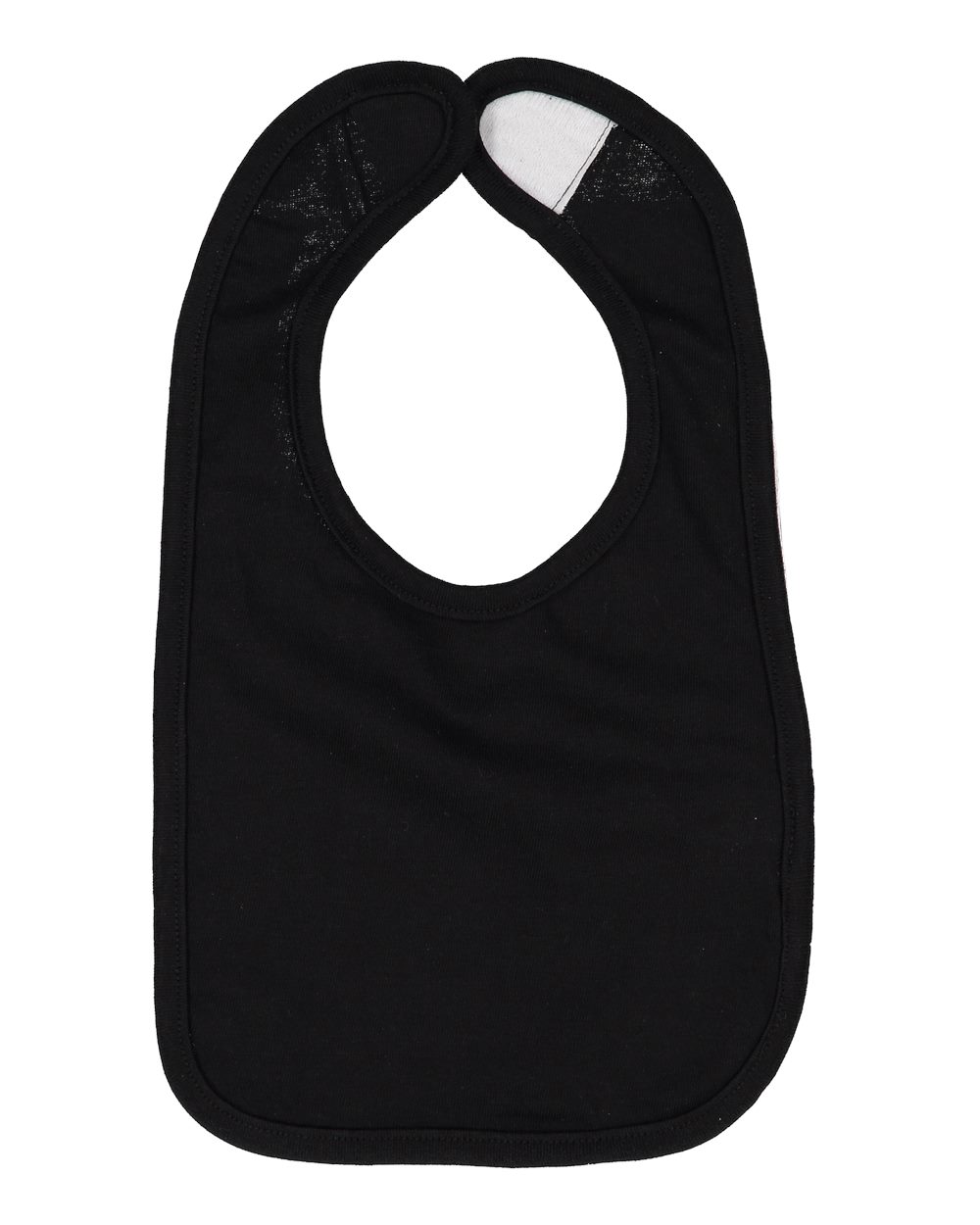 Front View of Black Infant Premium Jersey Bib - 1005