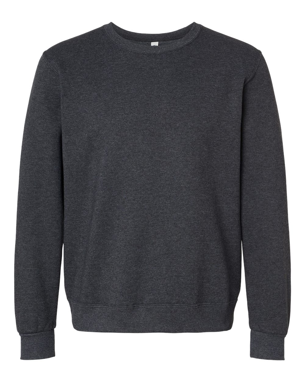 Front View of Black Ink Heather Eco™ Premium Blend Ring-Spun Crewneck Sweatshirt - 701MR