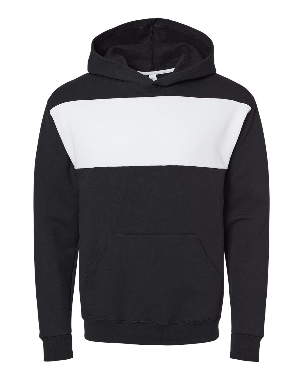 Front View of Black Ink/ White Nublend® Billboard Hooded Sweatshirt - 98CR