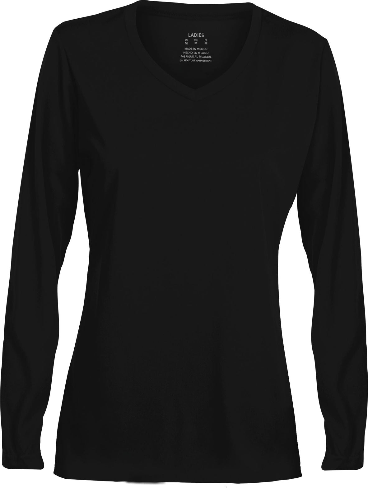 BLACK LADIES L/S WICKING T-SHIRT
