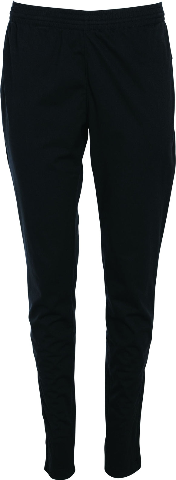 Front View of BLACK LADIES TAPERED LEG PANT