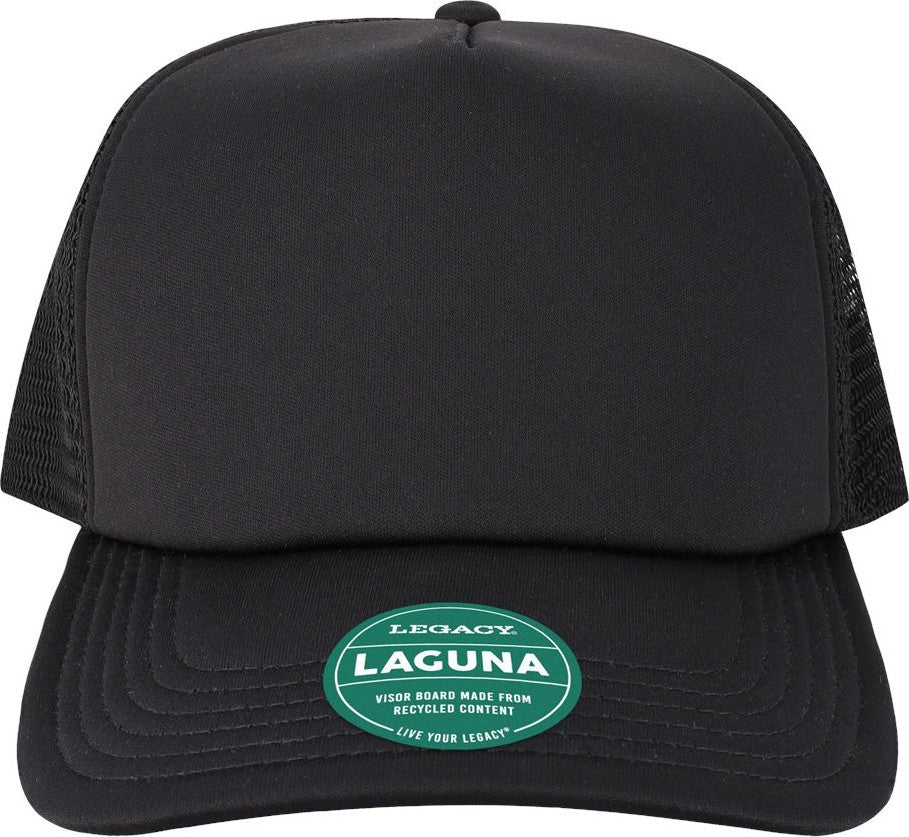 Front View of Black Laguna Cap - LTA