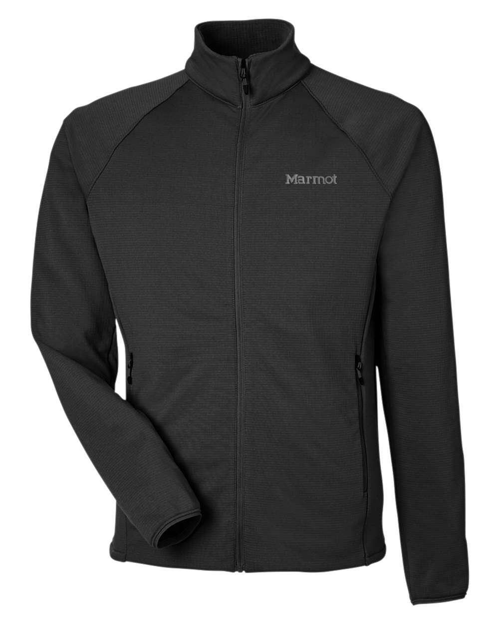Front View of Black Leconte Fleece Jacket - M15382