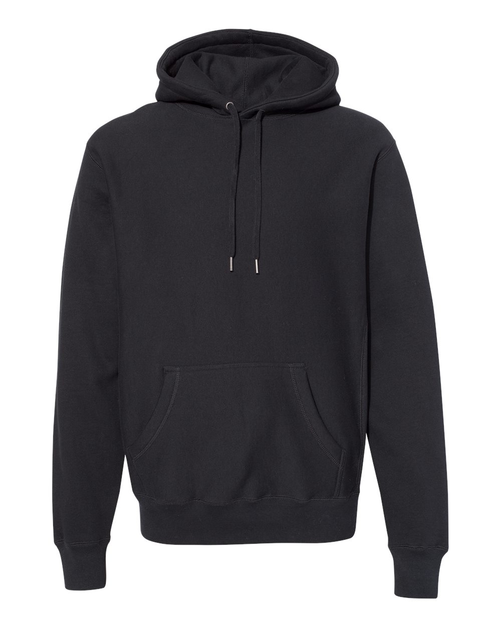 Front View of Black Legend - Premium Heavyweight Cross-Grain Hooded Sweatshirt - IND5000P