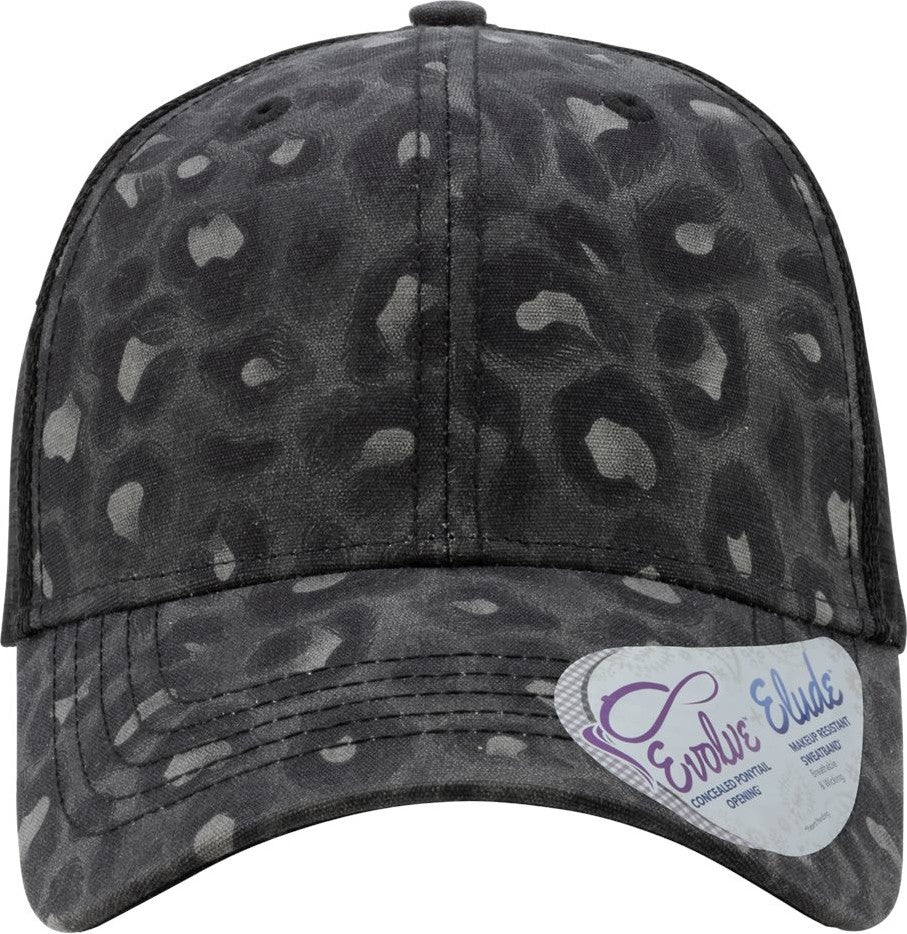 Black Leopard/ Black Women's Modern Trucker Cap - CHARLIE