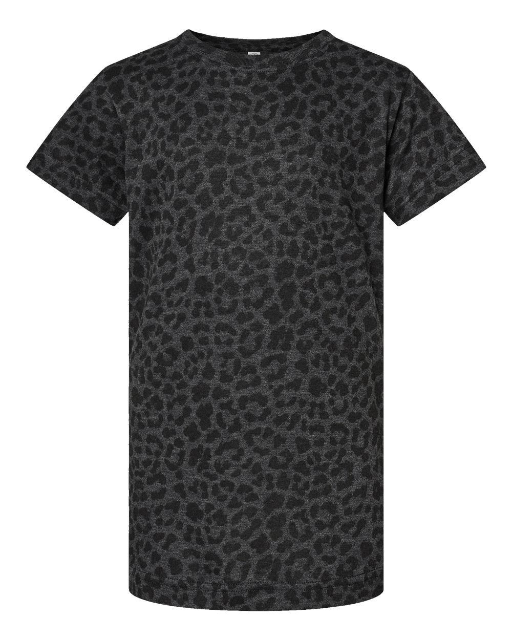 Front View of Black Leopard Girls' Fine Jersey Tee - 2616