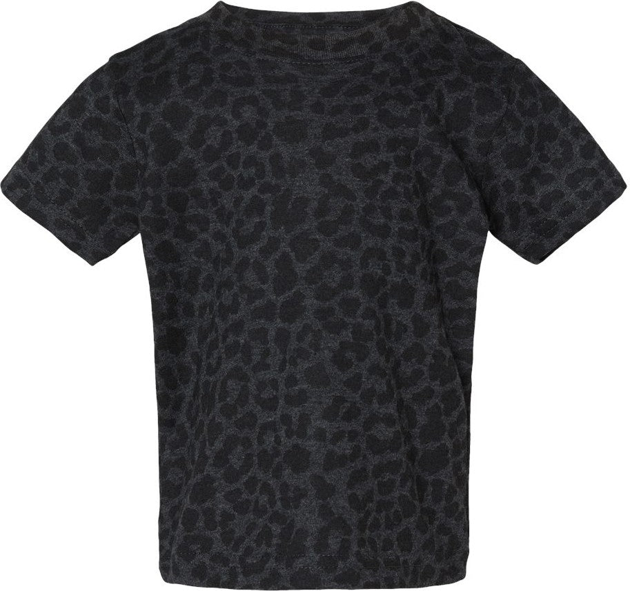 Front View of Black Leopard Infant Fine Jersey Tee - 3322