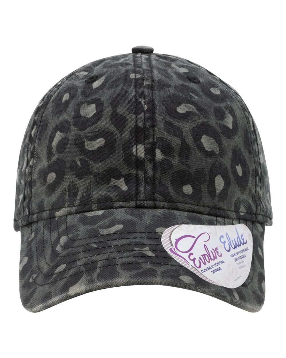 Black Leopard Women's Garment-Washed Fashion Print Cap - HATTIE