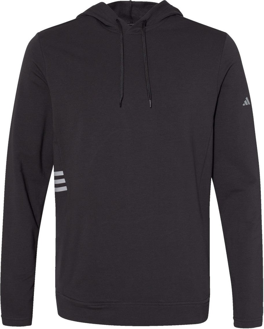 Front View of Black Lightweight Hooded Sweatshirt - A450