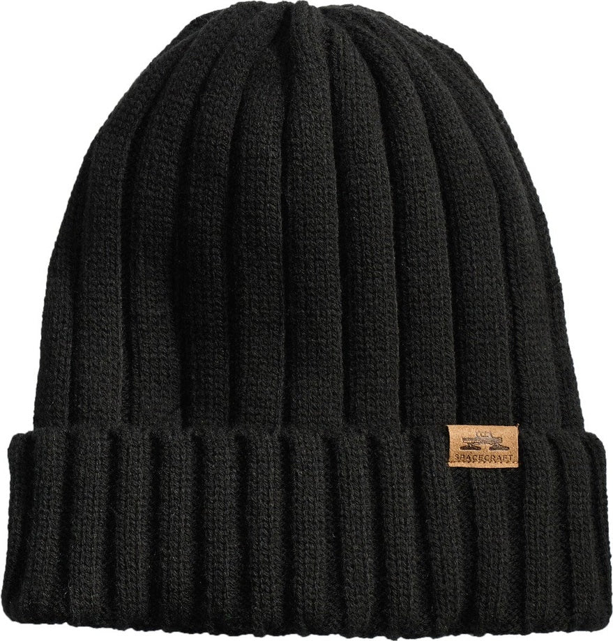 Front View of Black LIMITED EDITION Spacecraft Throwback Beanie SPC10
