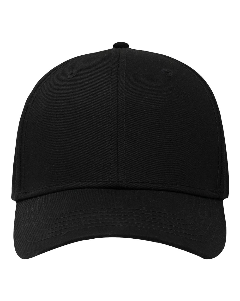 Front View of Black Lo-Pro Solid Back Traditional Trucker Cap - SP1400