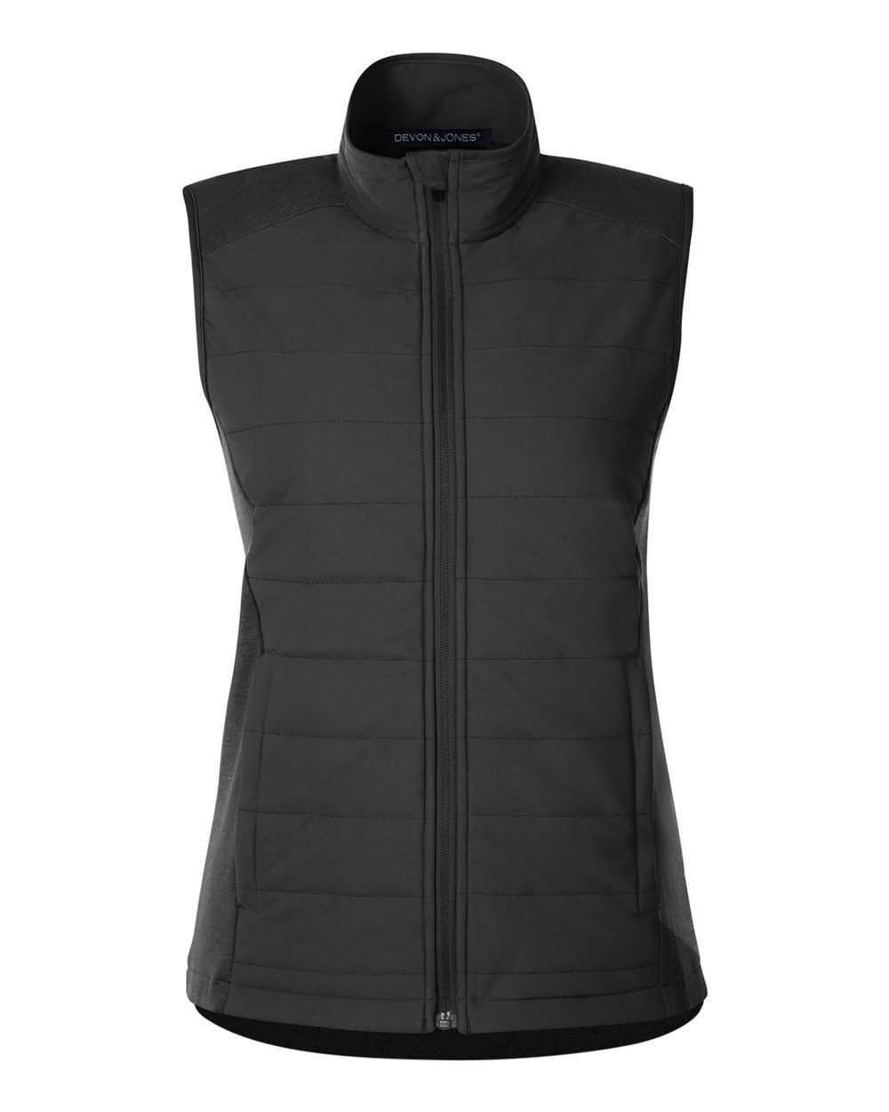 Front View of Black/ Melange Black Women's New Classics® Charleston Hybrid Vest - DG706W