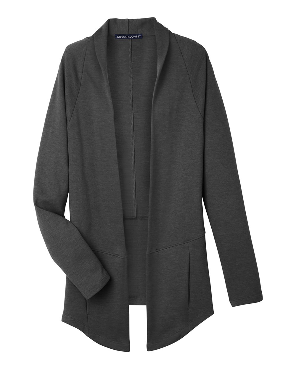 Front View of Black Melange Women's New Classics® Charleston Cardigan - DG481W