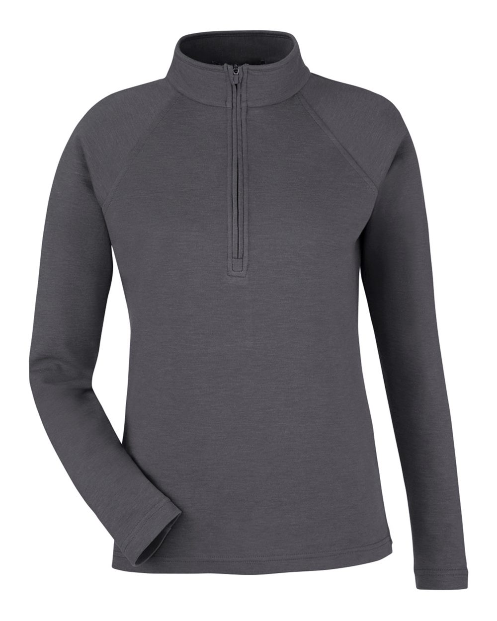 Front View of Black Melange Women's New Classics® Charleston Quarter-Zip Pullover - DG481WZ