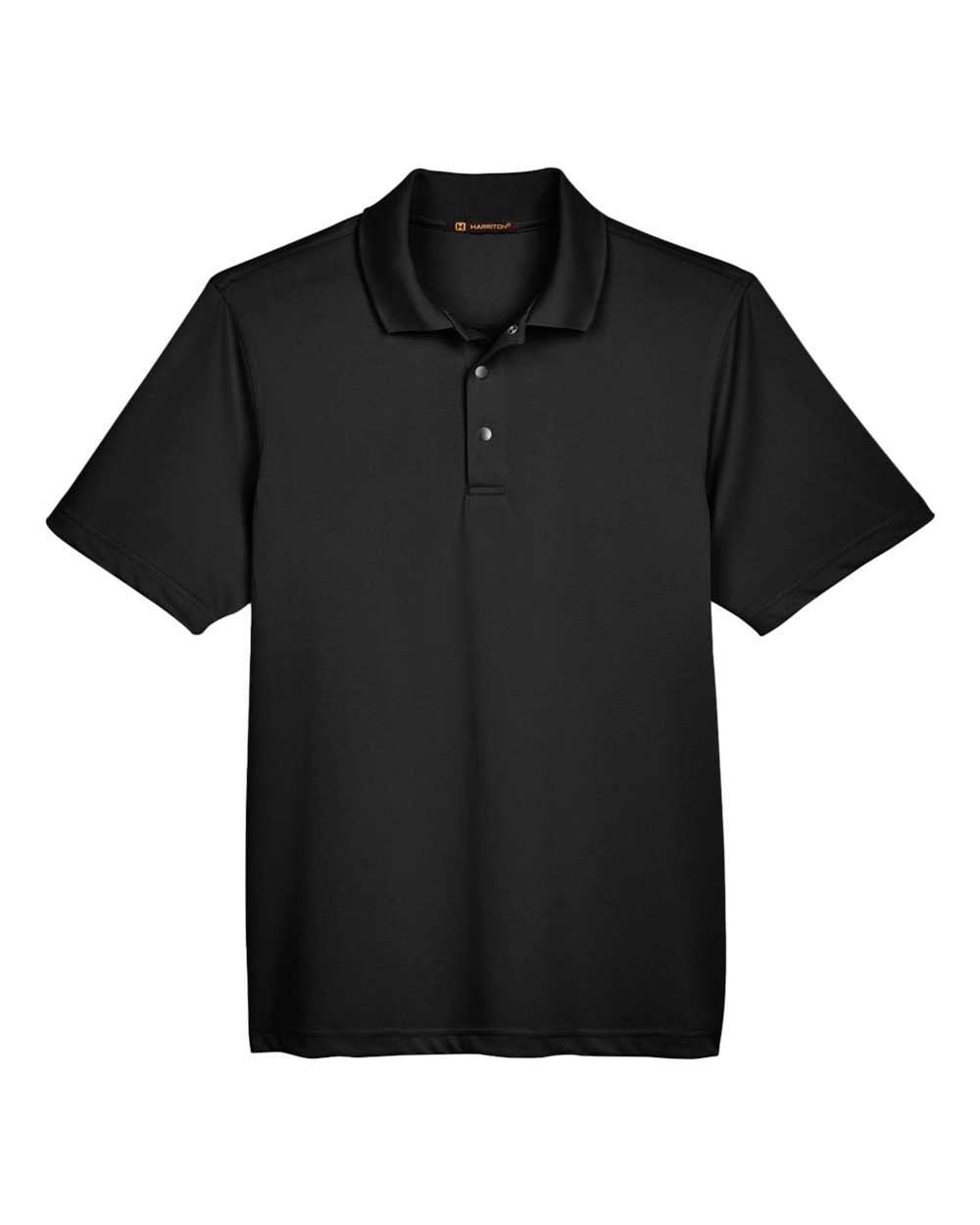 Front View of Black Men's Advantage Snag Protection Plus IL Snap Placket Polo - M345