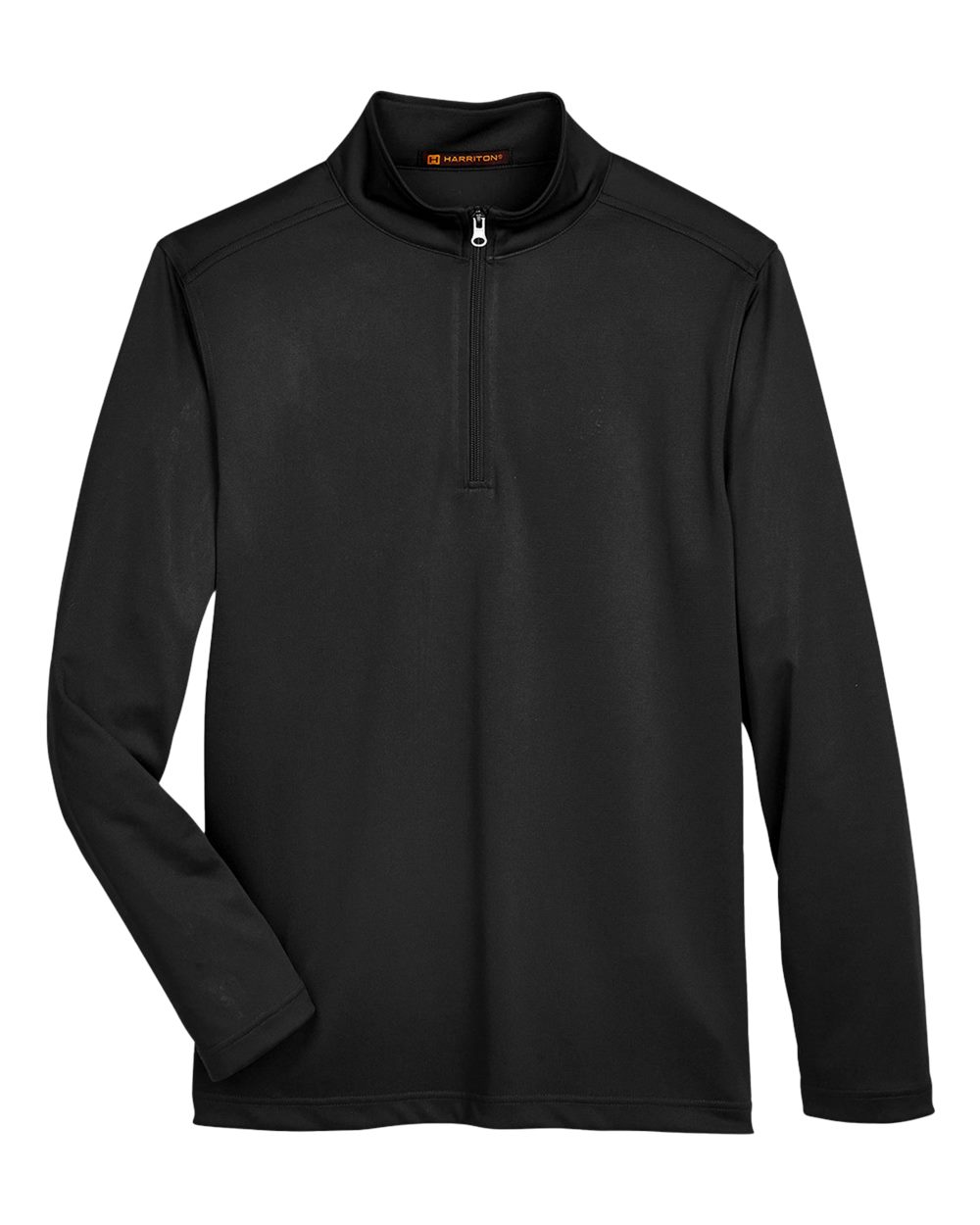 Front View of Black Men&#39;s Advantage Snag Protection Plus Quarter-Zip Pullover - M748