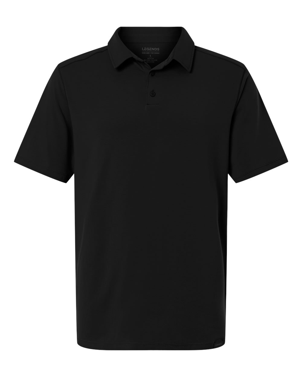Front View of Black Men's Aviation Polo - SSM00T024 plain