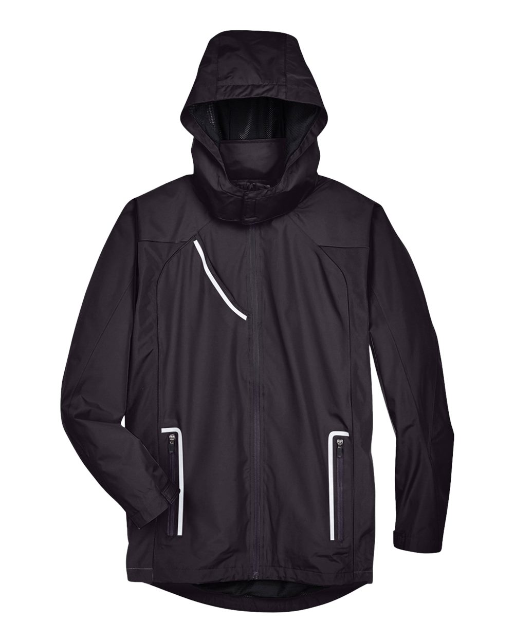 Front View of Black Men's Dominator Waterproof Jacket - TT86