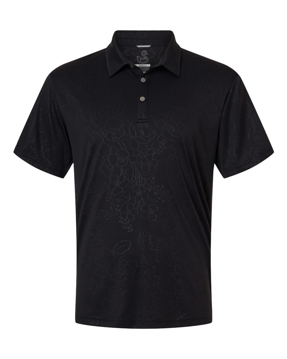 Front View of Black Men's Ehrman Polo - SW5100 plain