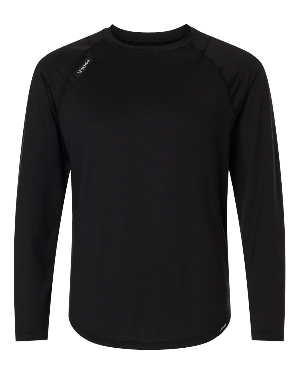 Front View of Black Men's Enzo Long Sleeve T-Shirt - LSM00T018 plain