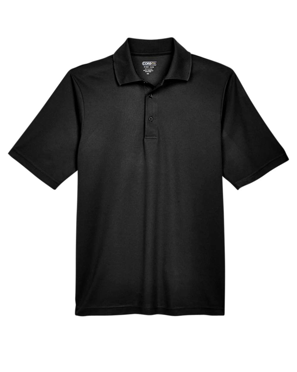 Front View of Black Men&#39;s Origin Performance Piqué Polo - 88181