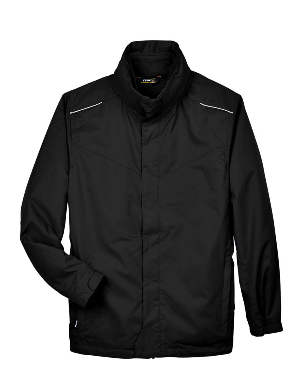 Front View of Black Men&#39;s Tall Region 3-in-1 Jacket with Fleece Liner - 88205T