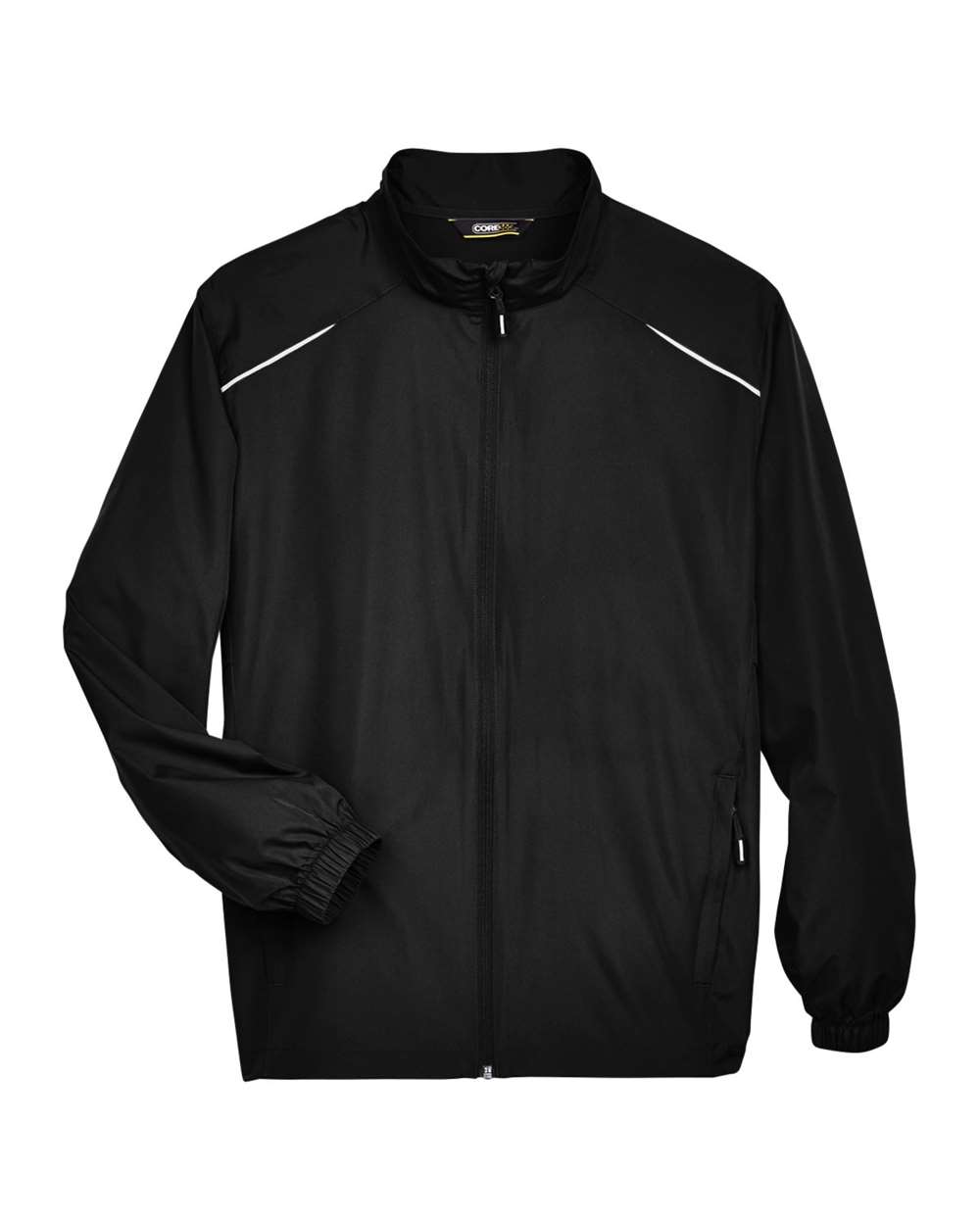Front View of Black Men's Tall Techno Lite Motivate Unlined Lightweight Jacket - 88183T